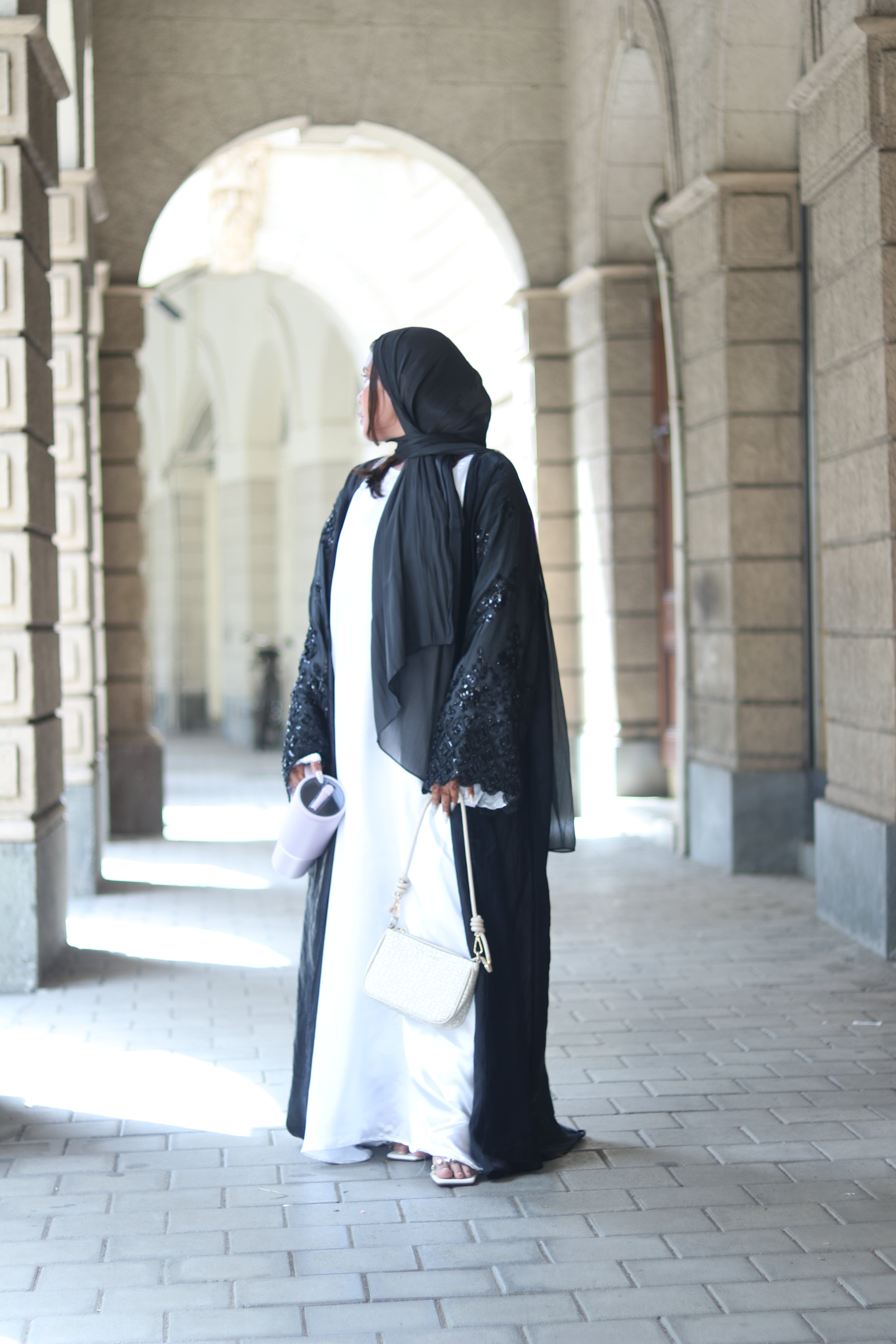 Noir Layered Abaya