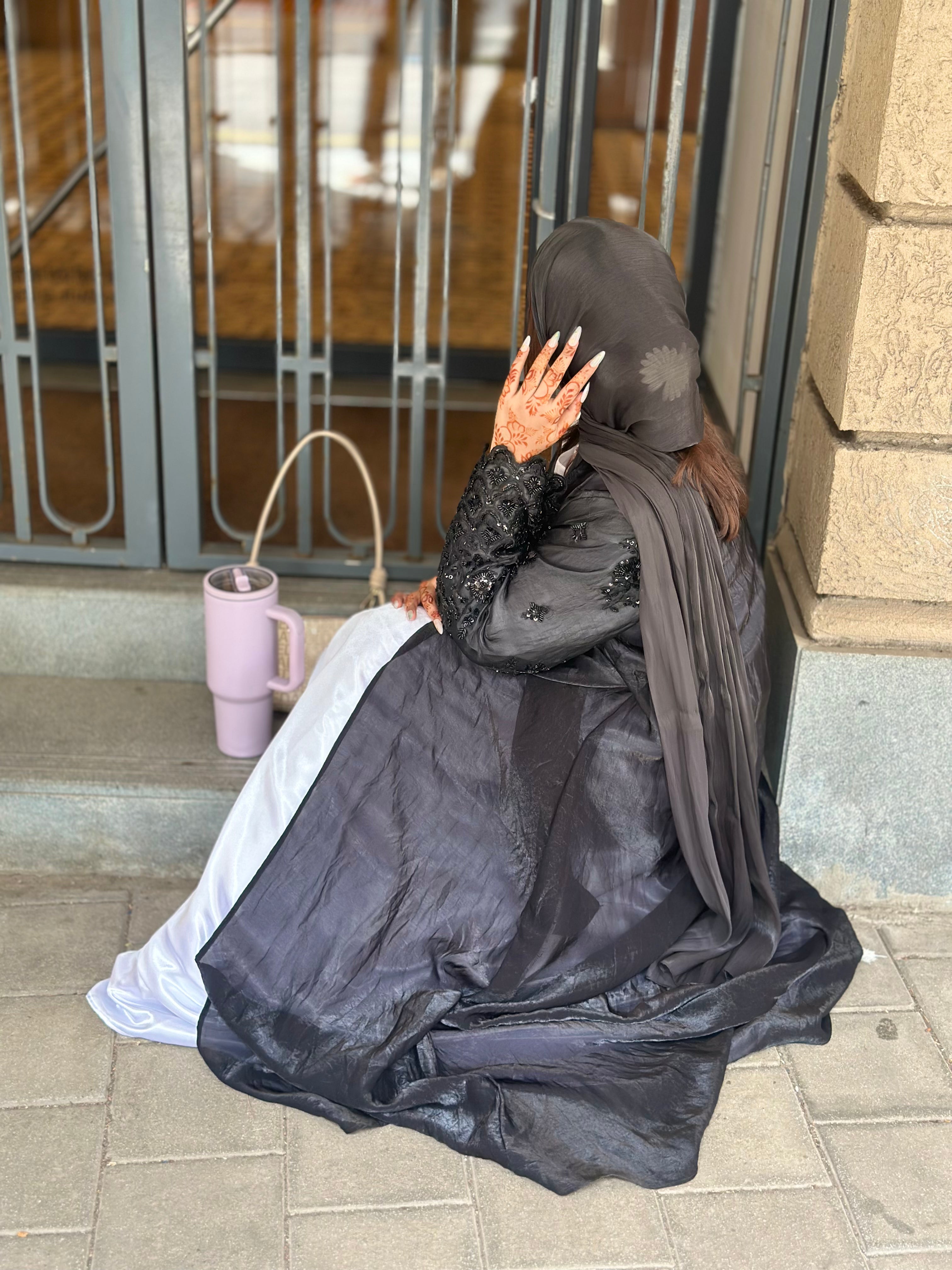 Noir Layered Abaya